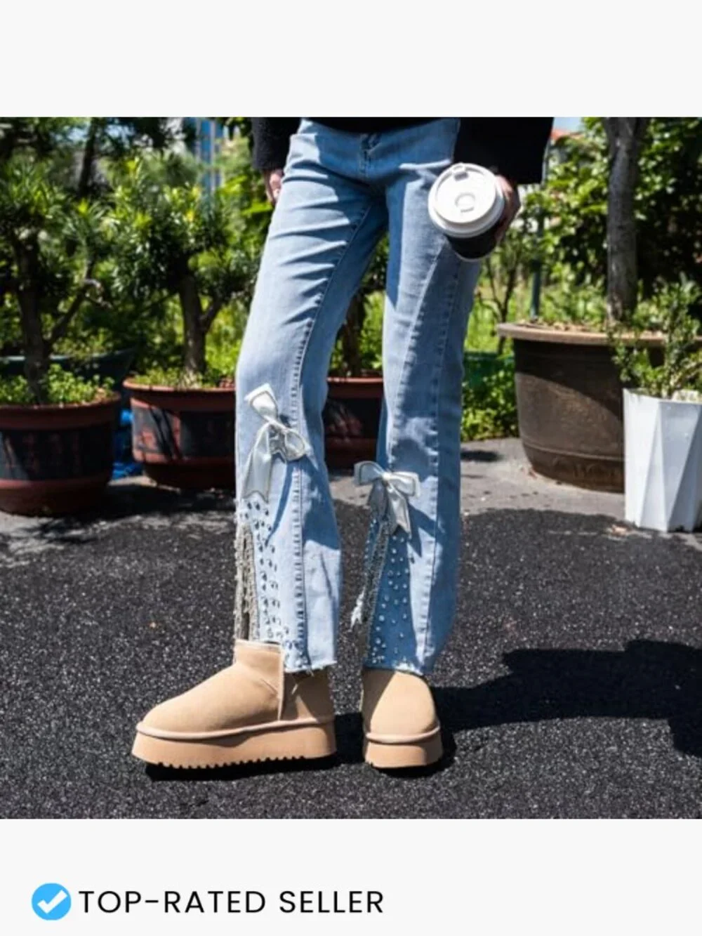 Platform Ankle Snow Boots Women Genuine Suede Winter Anti-Slip Pull-On Short